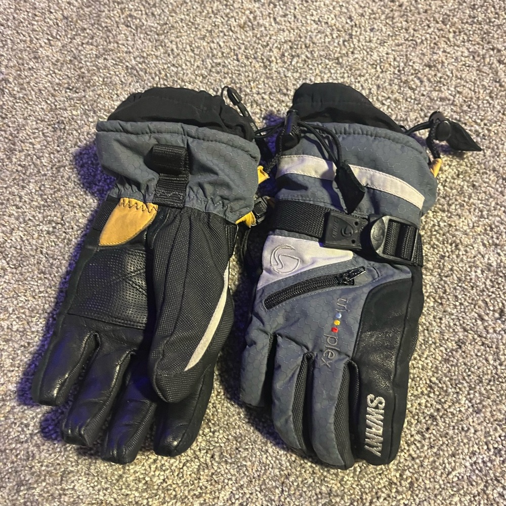 Swany kids winter gloves. Black. Leather. Youth Small 5/6